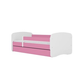 Dětská postel se zábranou Ourbaby - růžovo-bílá, All Meble