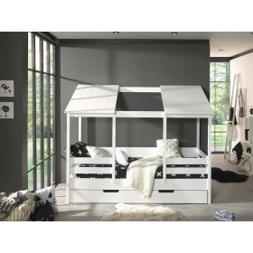 Dětská postel ve tvaru domečku Malia - bílá, VIPACK FURNITURE