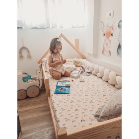Dětská postel domeček Ollie - přírodní, Litdrew