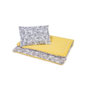 Dětská deka a polštář L Zvířátka - žlutá, Dreamland