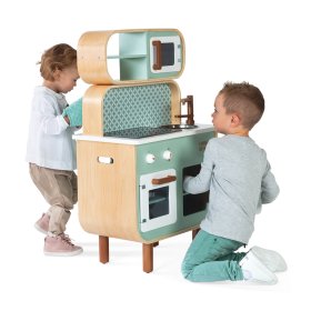 Dětská dřevěná kuchyňka Reverso 2v1 - oboustranná, JANOD