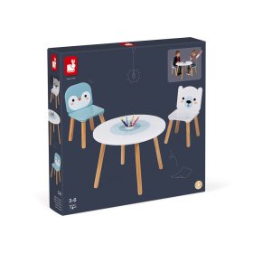 Janod Dřevěný stoleček a 2 židličky - Medvěd a Tučňák