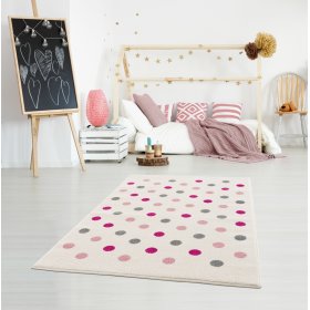 Dětský koberec Confetti - krémovo-růžový, LIVONE