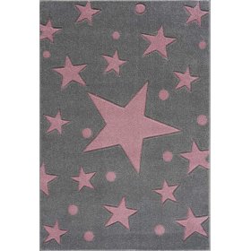 Dětský koberec Hvězdy - šedo-růžový, LIVONE