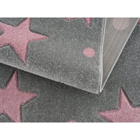 Dětský koberec Hvězdy - šedo-růžový, LIVONE