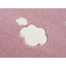 Dětský koberec Sky Cloud - šedo-růžový, LIVONE