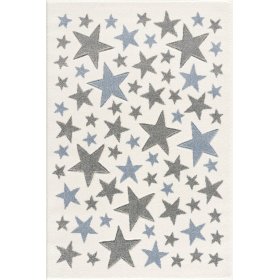Dětský koberec Stella - krémovo-modrý