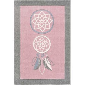 Dětský koberec Lapač snů - růžovo-šedý