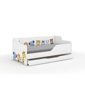 Dětská postel se zády LILU  160 x 80 cm - ZOO, Wooden Toys