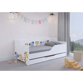 Dětská postel se zády LILU  160 x 80 cm - ZOO, Wooden Toys