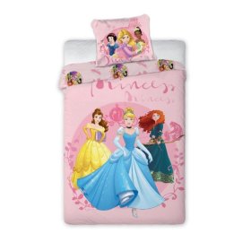 Dětské povlečení 140×200+70×90 Disney princezny - růžové, Faro, Princess