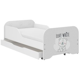 Dětská postel MIKI 160 x 80 cm - Bílý medvídek, Wooden Toys