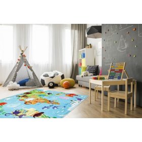 Dětský koberec - Mapa světa, VOPI