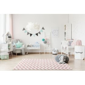Dětský koberec Zick - růžovo-krémový, LIVONE
