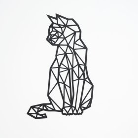 Dřevěný geometrický obraz - Kočka - různé barvy, Elka Design