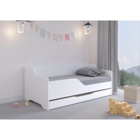 Dětská postel se zády LILU  160 x 80 cm - Bílá