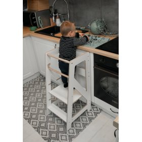 Montessori učící věž Pola Scandi - bílá, Ourbaby