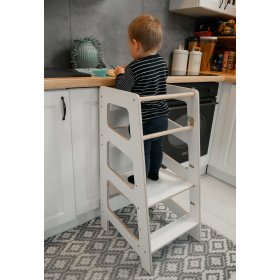 Montessori učící věž Sara Scandi - bílá, Ourbaby
