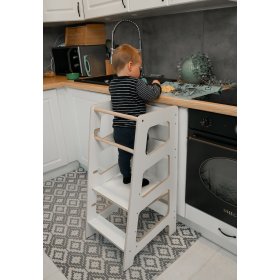 Montessori učící věž Sara Scandi - bílá, Ourbaby