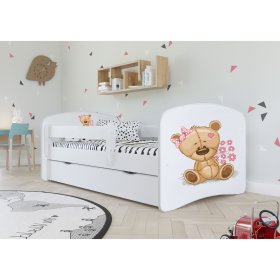 Dětská postel se zábranou Ourbaby -Méďa - bílá, All Meble