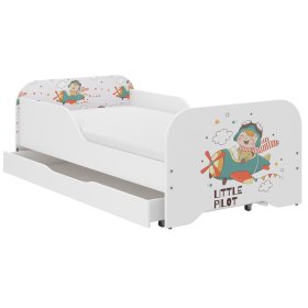Dětská postel MIKI 160 x 80 cm - Malý pilot, Wooden Toys