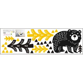 Dekorace na zeď Medvěd v lese žluto-černý, Mint Kitten
