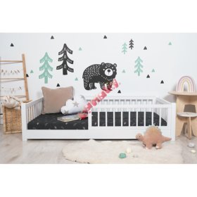 BAZAR - Dětská nízká postel Montessori Ourbaby - bílá - 140x70