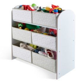 Organizér na hračky s šedými a bílými boxy, Moose Toys Ltd 