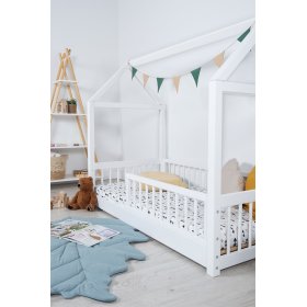 Montessori domečková postel Elis bílá