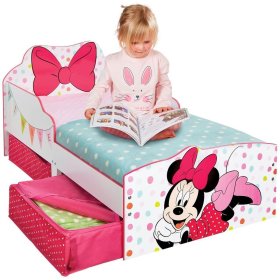 Dětská postel Minnie Mouse s úložným prostorem