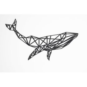Dřevěný geometrický obraz - Velryba - různé barvy
