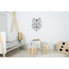 Dřevěný geometrický obraz - Vlk - různé barvy