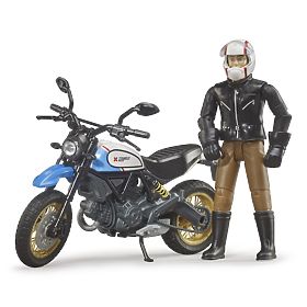 Bruder 63051 BWORLD Motocykl Scrambler Ducati Cafe Racer s jezdcem, Bruder