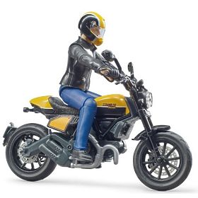 Bruder 63053 BWORLD Motocykl Scrambler Ducati Cafe Racer s jezdcem, Bruder