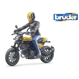Bruder 63053 BWORLD Motocykl Scrambler Ducati Cafe Racer s jezdcem, Bruder