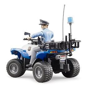 Bruder BWORLD modrá čtyřkolka policie s figurkou, Bruder