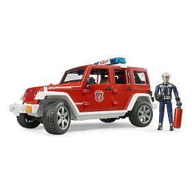 Bruder Červený požární JEEP WRANGLER s figurkou a příslušenstvím