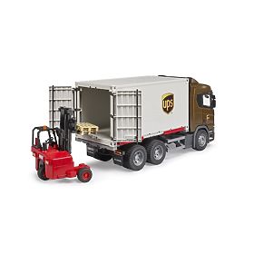 Bruder Logistický vůz Scania UPS s vysokozdvižným vozíkem, Bruder