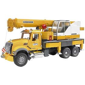 Bruder Nákladní auto MACK Granit  jeřáb LIEBHERR, Bruder
