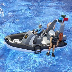 Bruder RAM Policejní auto s člunem a se dvěma figurkami