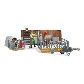 Bruder Stáj pro skot s figurkami a příslušenstvím, Bruder