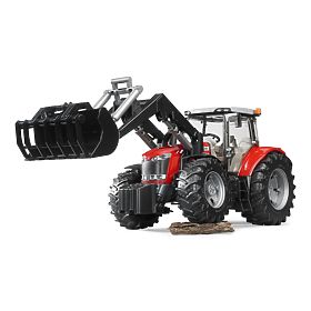 Bruder Traktor MASSEY FERGUSON 7624 s čelním nakladačem
