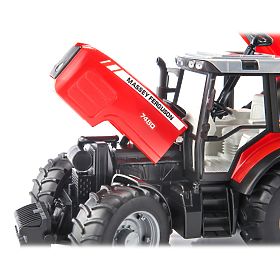 Bruder Traktor MASSEY FERGUSON se sklopným vozem červený, Bruder
