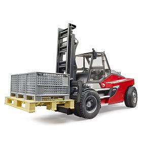 Bruder Vysokozdvižný vozík Linde HT160D s paletou a 3 boxy, Bruder