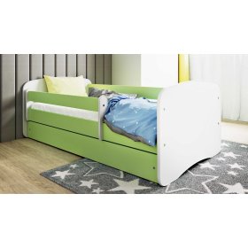 Dětská postel se zábranou Ourbaby - zeleno-bílá