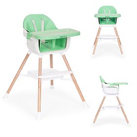 Dětská jídelní židlička 2v1 zelená ECOTOYS