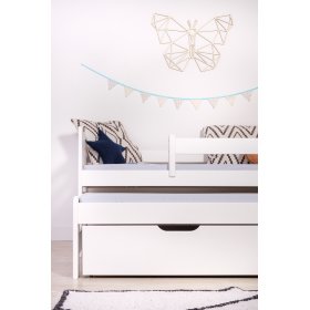 Dětská postel s přistýlkou a zábranou Praktik - White