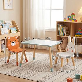 Dětský stoleček a židličky Ourbaby - Hraví kamarádi z lesa