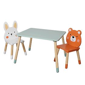 Dětský stoleček a židličky Ourbaby - Hraví kamarádi z lesa