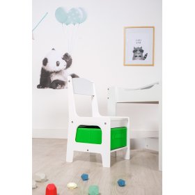 Ourbaby dětský stůl s židlemi s modrým a zeleným boxem